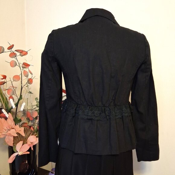 NWOT mac & jac Women’s Chic Black Lined Lace Blazer Lightweight Jacket Size 6 - Picture 5 of 13